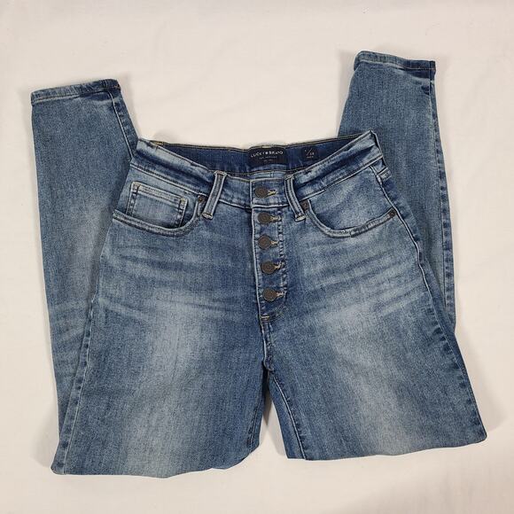 Lucky Brand High Rise Brigette Button Fly Jeans Skinny Ankle 6/28 - Picture 3 of 10
